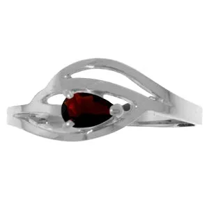 0.3 Carat 14K Solid White Gold Lifting The Heart Garnet Ring