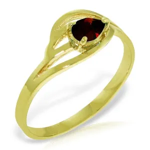 0.3 Carat 14K Solid Yellow Gold Grain Of Truth Garnet Ring