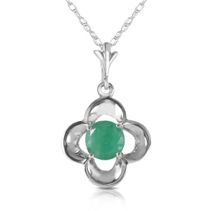 0.55 Carat 14K Solid White Gold Essential Spirit Emerald Necklace