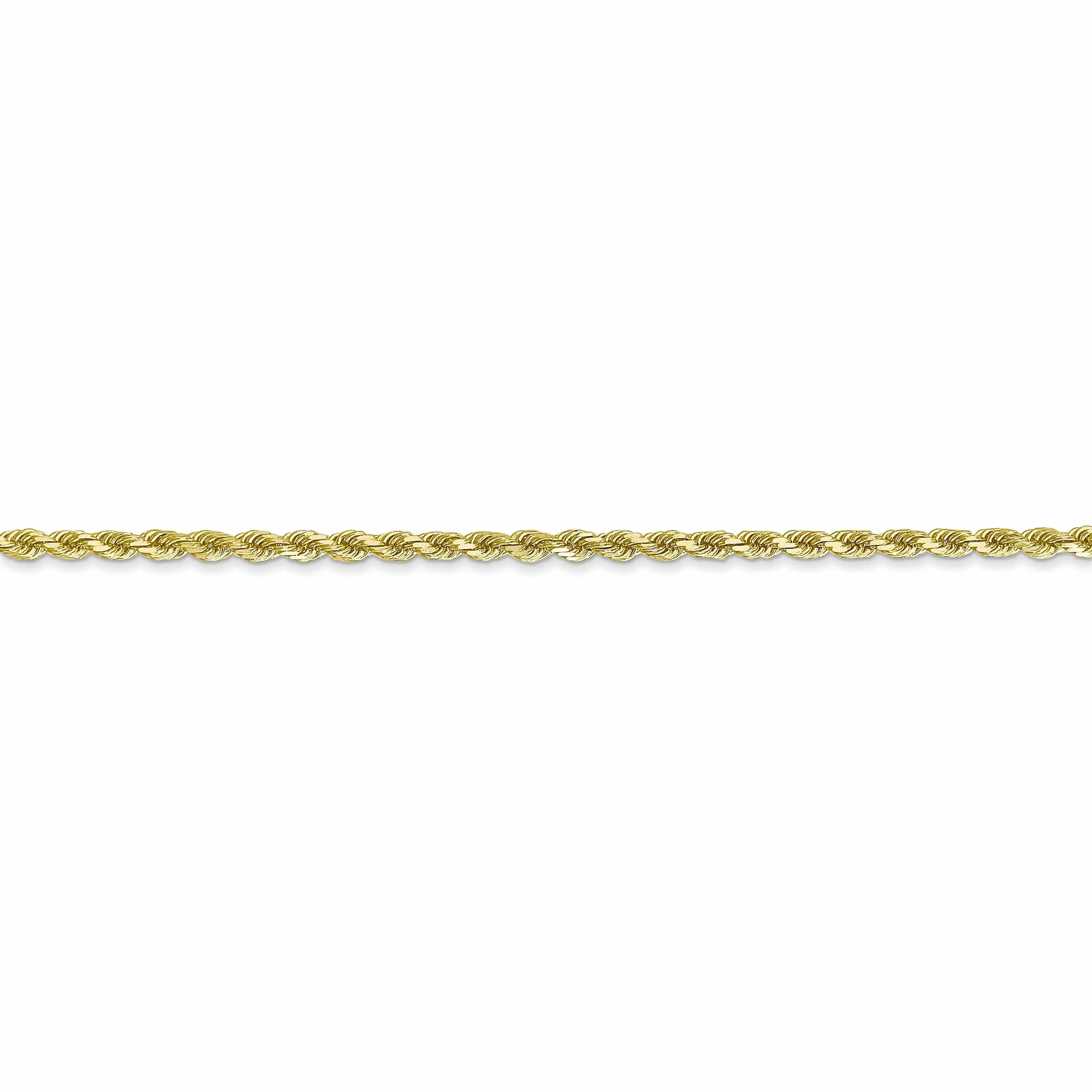 10k Yellow Gold Diamond Cut Rope Bracelet 2.25MM