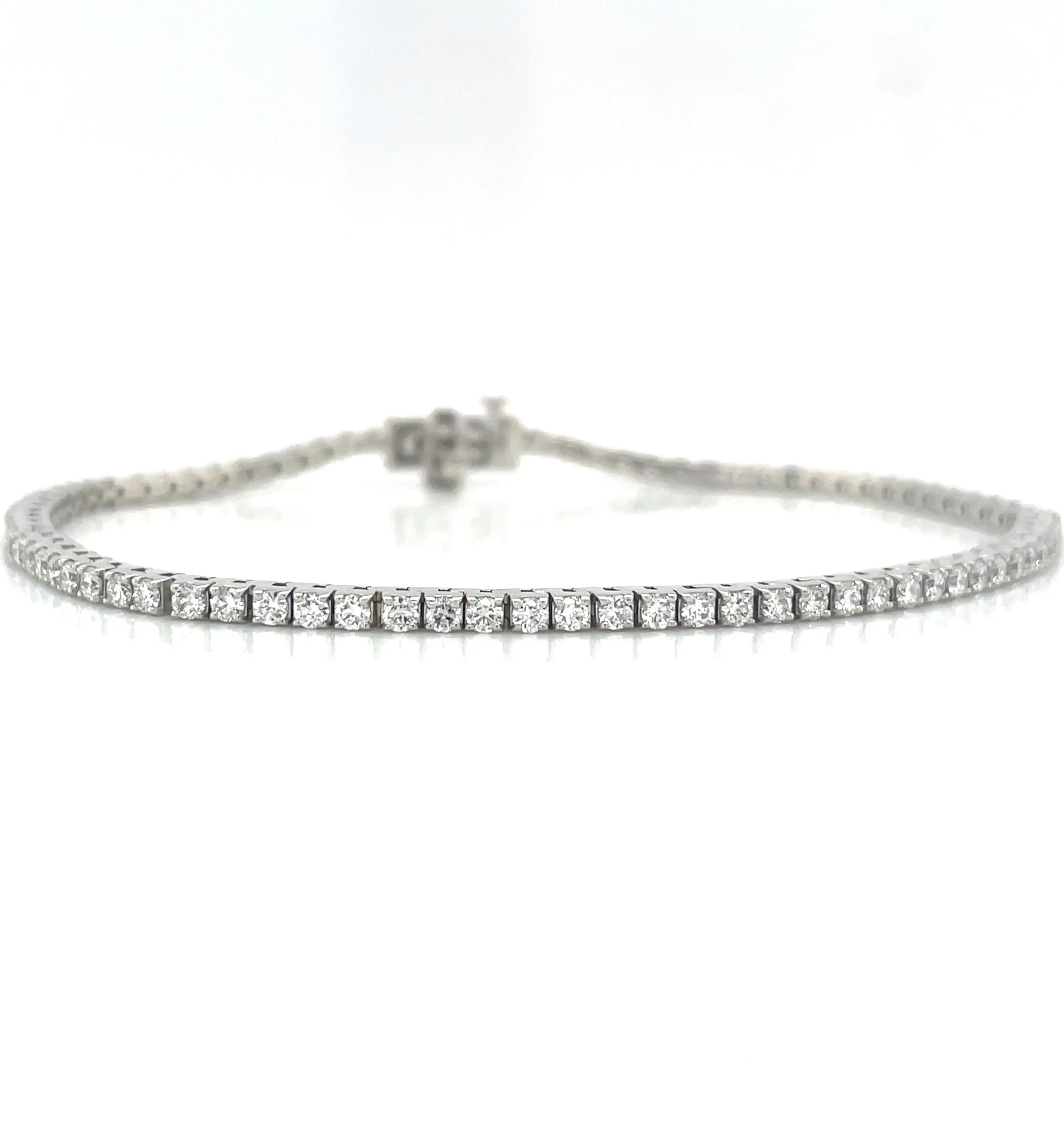 14ct White Gold Laboratory Grown 1.87ct Diamond Tennis Bracelet