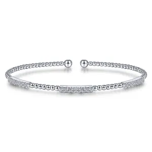 14K White Gold Bujukan Diamond Stations Bangle