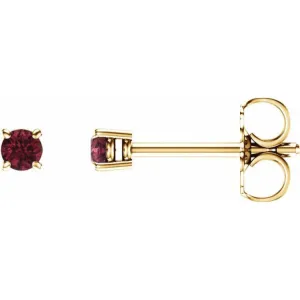 14K Yellow 2.5 mm Natural Mozambique Garnet Stud Earrings