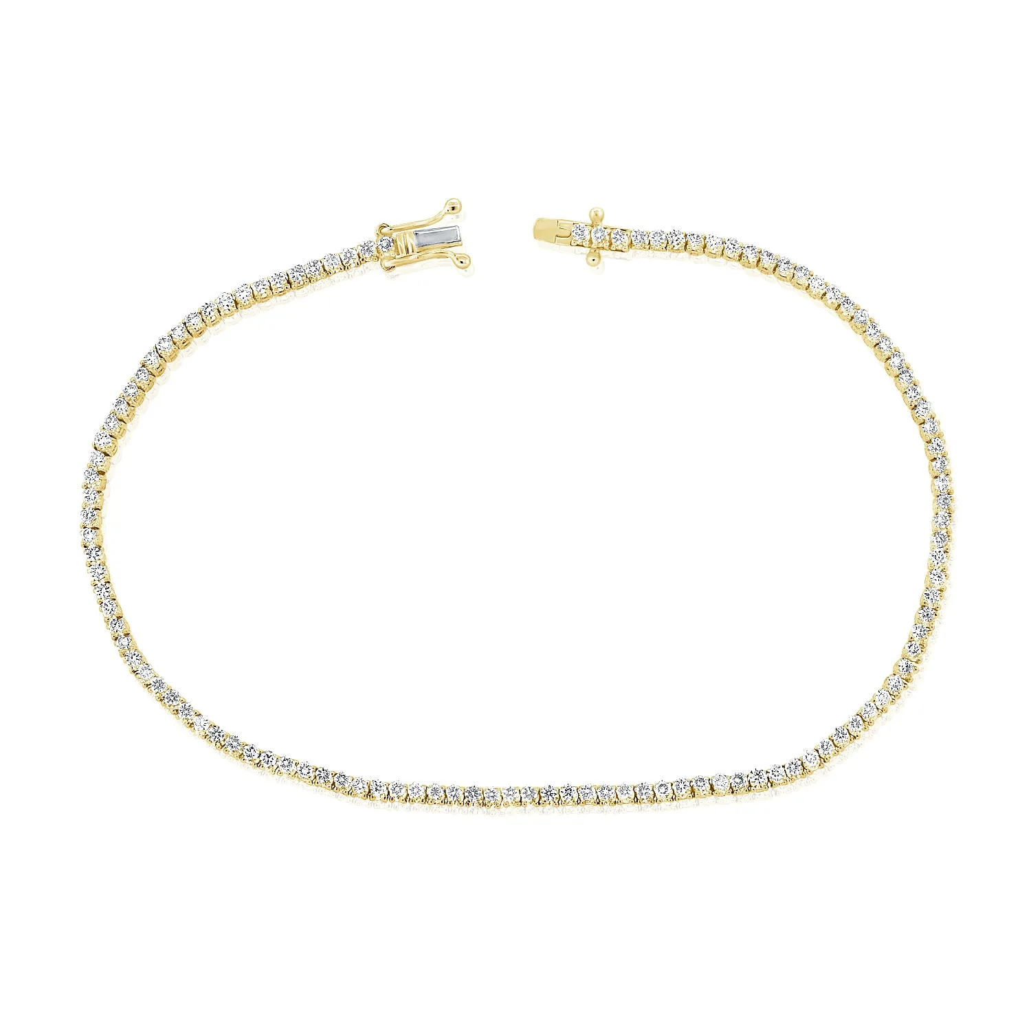 14K Yellow Gold Diamond Petite Tennis Bracelet