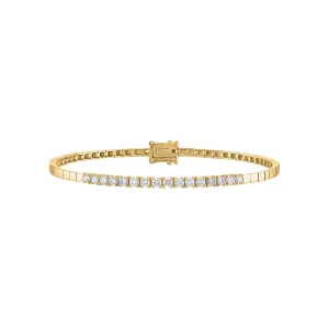 14KT GOLD SQUARE DIAMOND TENNIS BRACELET