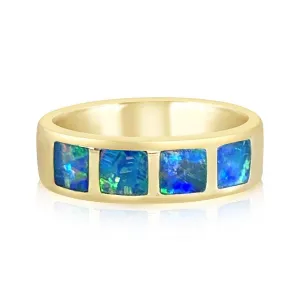 14kt Yellow Gold Opal and Diamond ring