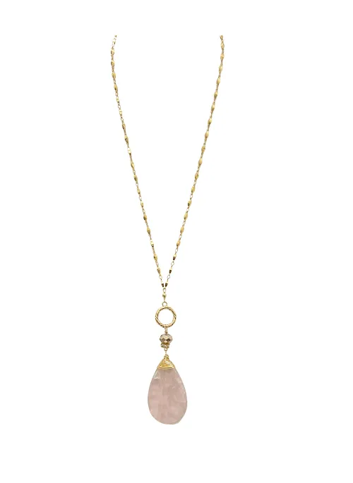 2 Way Convertible Rose Quartz Necklace