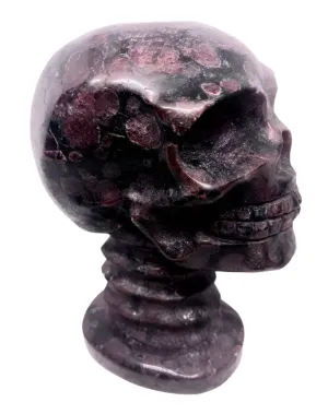 2.6lbs Firework Garnet Crystal Skull with Neck