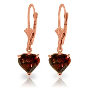 3.05 Carat 14K Solid Rose Gold Garnet Fire Earrings