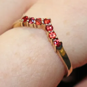 9ct gold fire opal wishbone ring