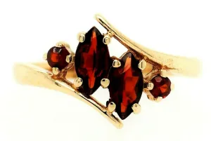 9ct Yellow Gold Garnet Dress Ring