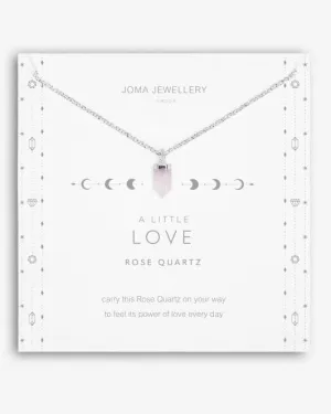 Affirmation Crystal Love Necklace in Silver & Rose Quartz