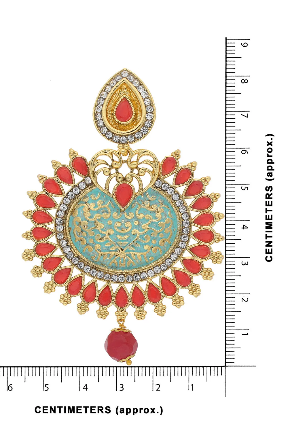 Alloy Chandbali Earring in Red