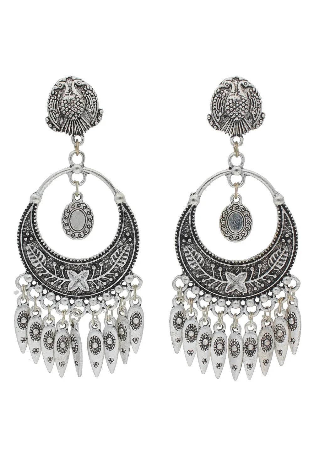 Alloy Chandbali Earring in Silver