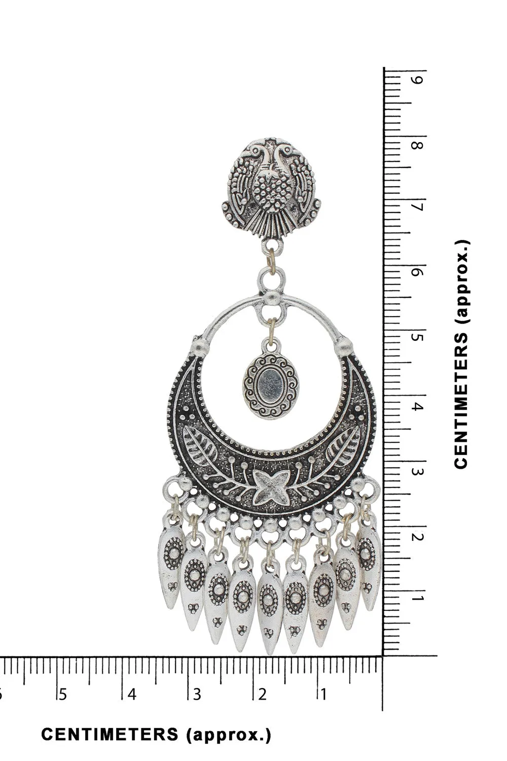 Alloy Chandbali Earring in Silver