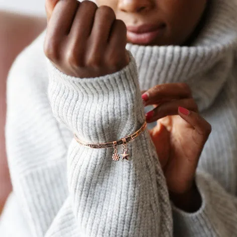 'Always My Mum' Meaningful Word Bangle in Rose Gold