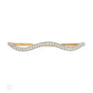 Antique diamond wave bracelet