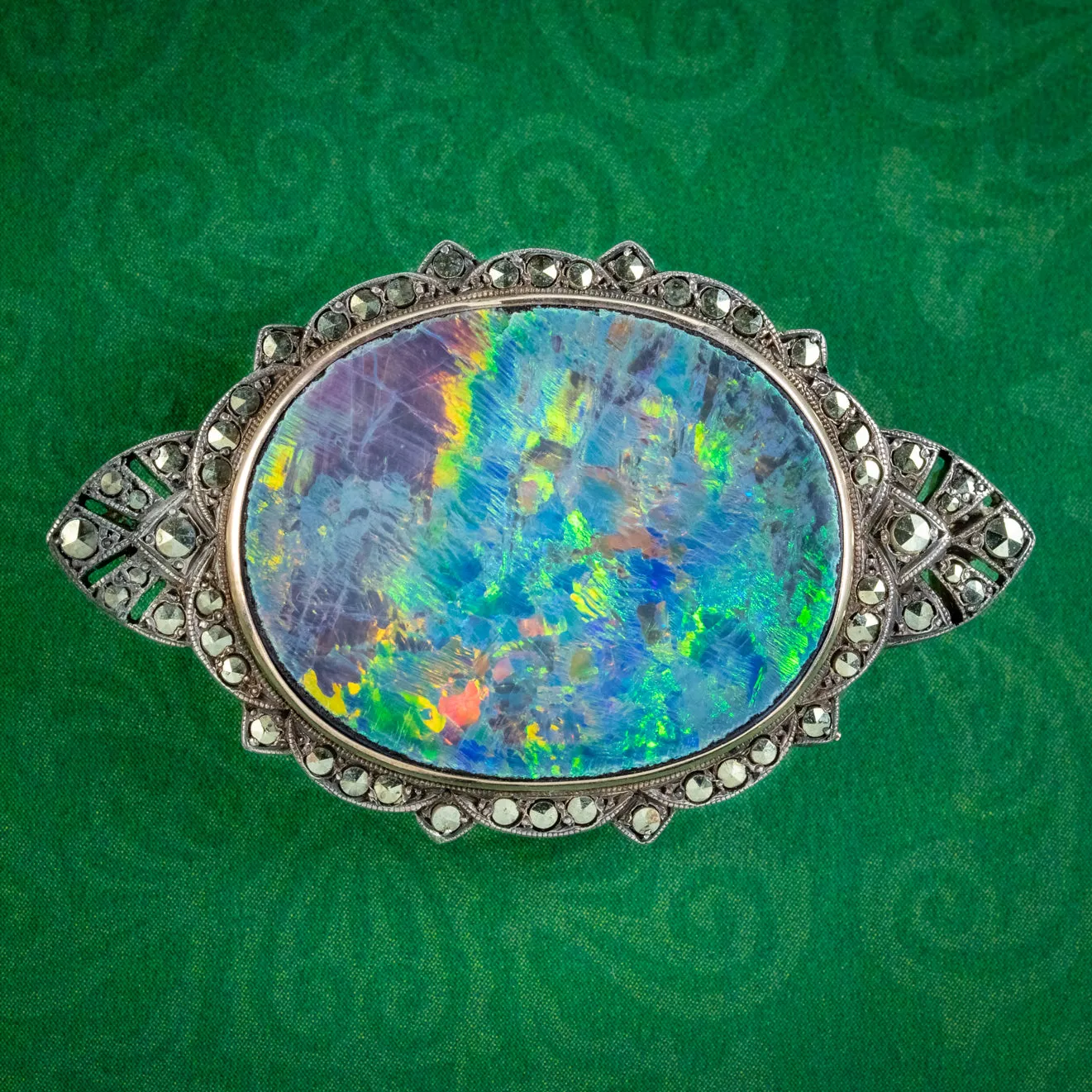 Antique Edwardian Black Opal Cut Steel Brooch Circa 1901