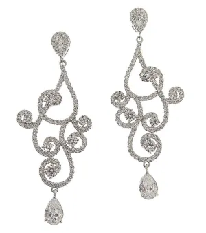 Aria Scroll Crystal Statement Earrings