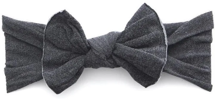 Baby Bling Stonewash Charcoal Patterned Knot Headband