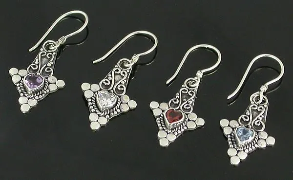 Bali Heart Indonesian Style Sterling Silver Earrings