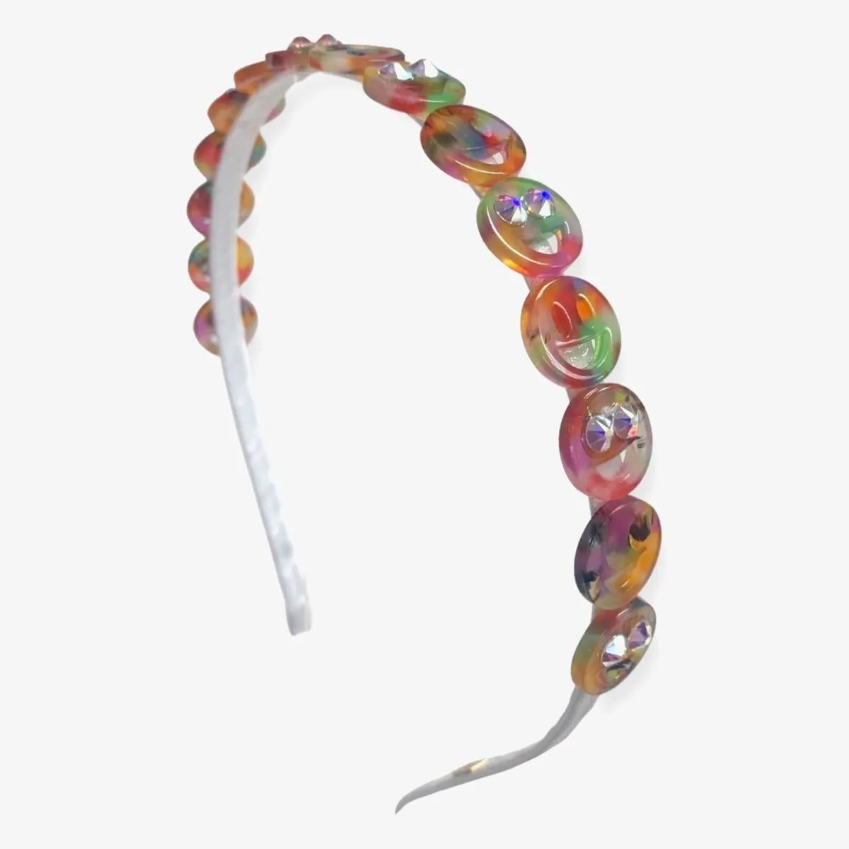 Bari Lynn Smile Face Thin Headband - Rainbow