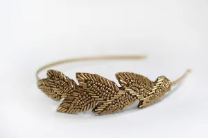 Beaded Leaf Headband