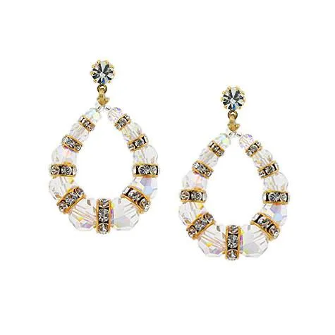 Beaded Loop Earrings with Rondelles