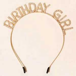 Birthday Girl Headband- Gold