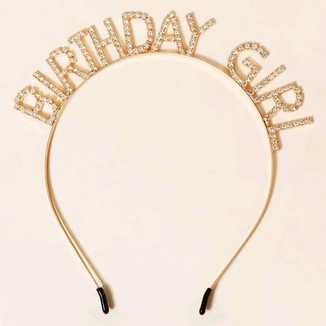 Birthday Girl Headband- Gold