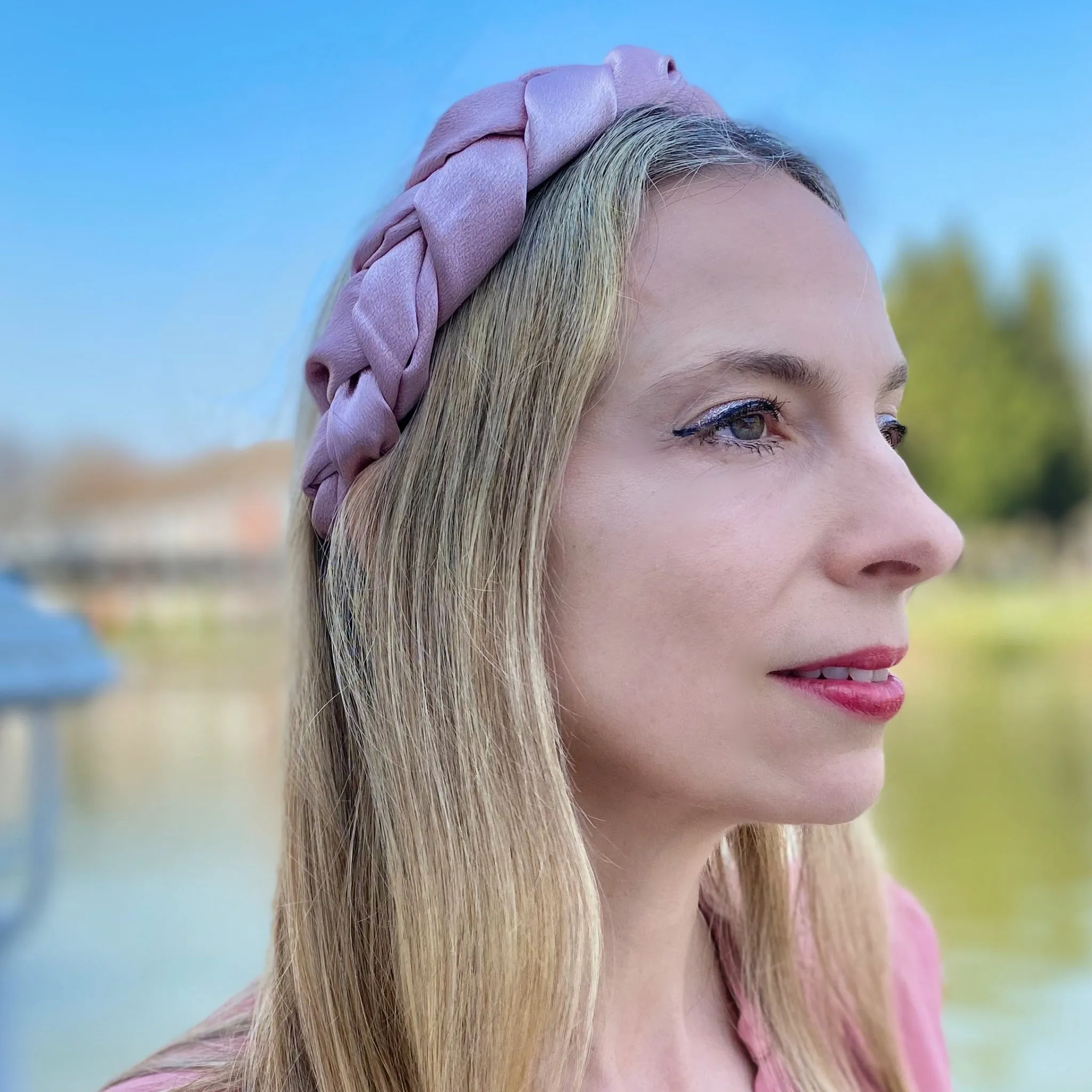 Blush Pink Headband Braided