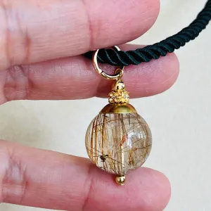 Bronze Rutilated Quartz Silk Twist Necklace