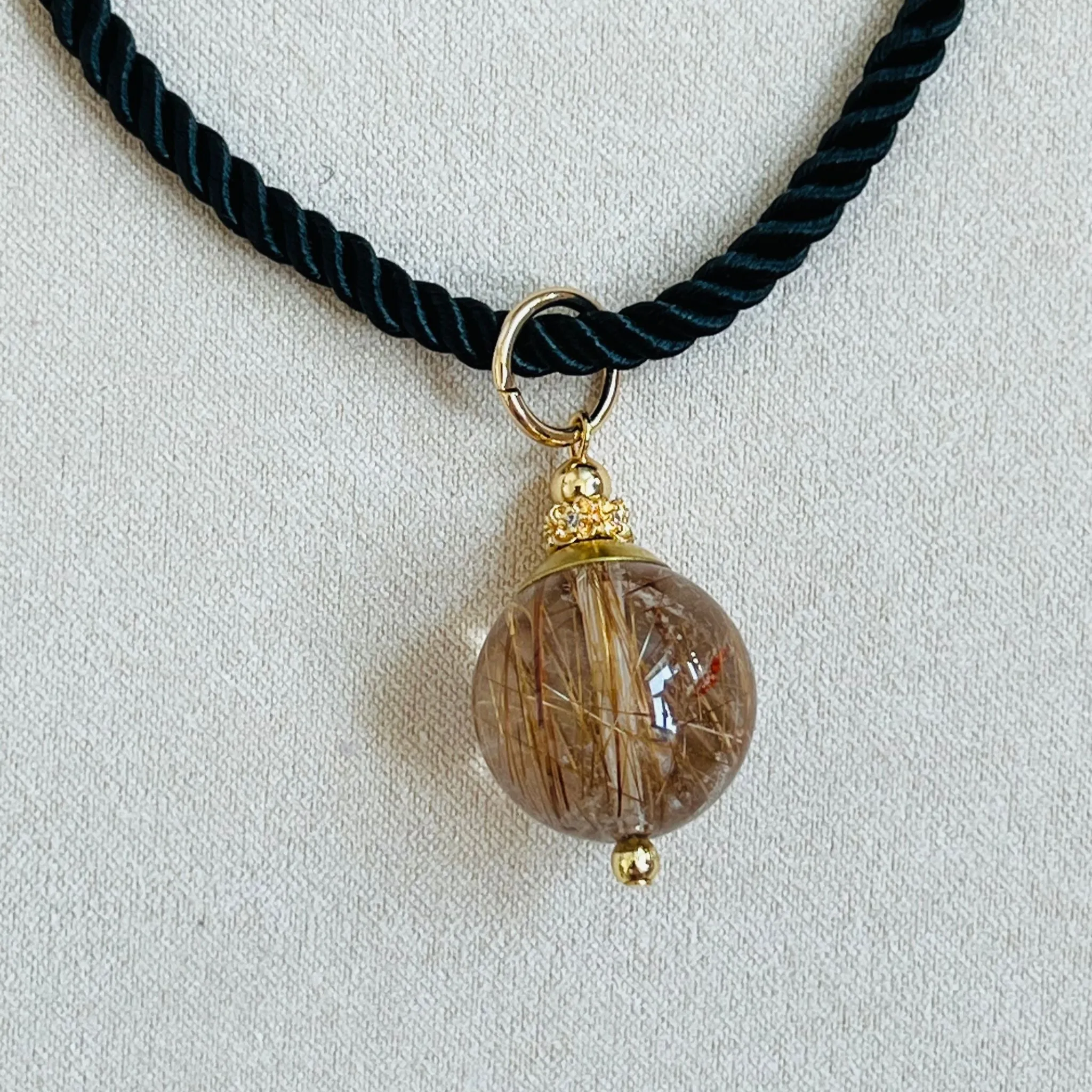 Bronze Rutilated Quartz Silk Twist Necklace