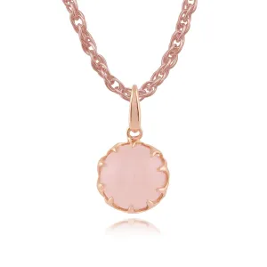 Calo' Rose Quartz Pastell Anhänger Halskette in 9ct Rosen Gold Beschichtet Sterlingsilber