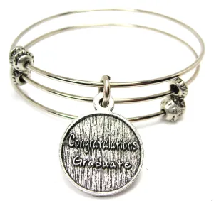 Congratulations Graduate Triple Style Expandable Bangle Bracelet