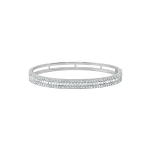 CRISLU Luminous Baguette Bangle in Platinum