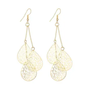 Dangling Mesh Drops Earrings in Gold or Silver for Women