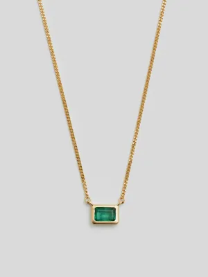 Emerald Cut Bezel Necklace