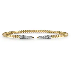 Gabriel & Co. Bujukan Beaded Pave Diamond Bangle Bracelet