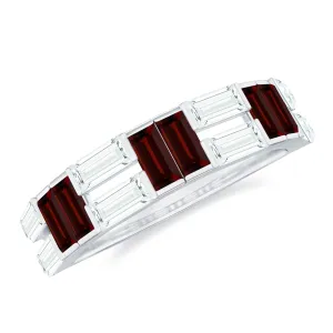 Garnet Baguette Eternity Anniversary Band Ring