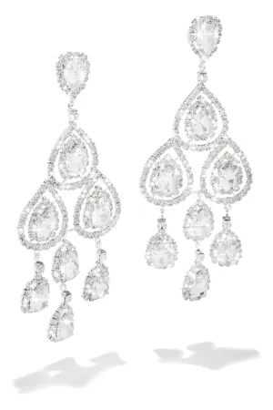 Gisellia Embellished Chandelier Earring - Silver