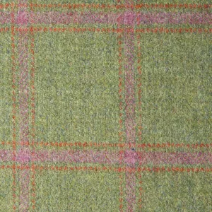 Green With Pink And Orange Check Moonstone Tweed All Wool