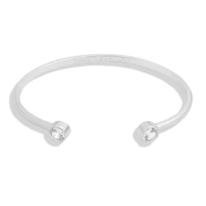 Halo Pearl Cubic Zirconia Silver Plated Bangle 7840