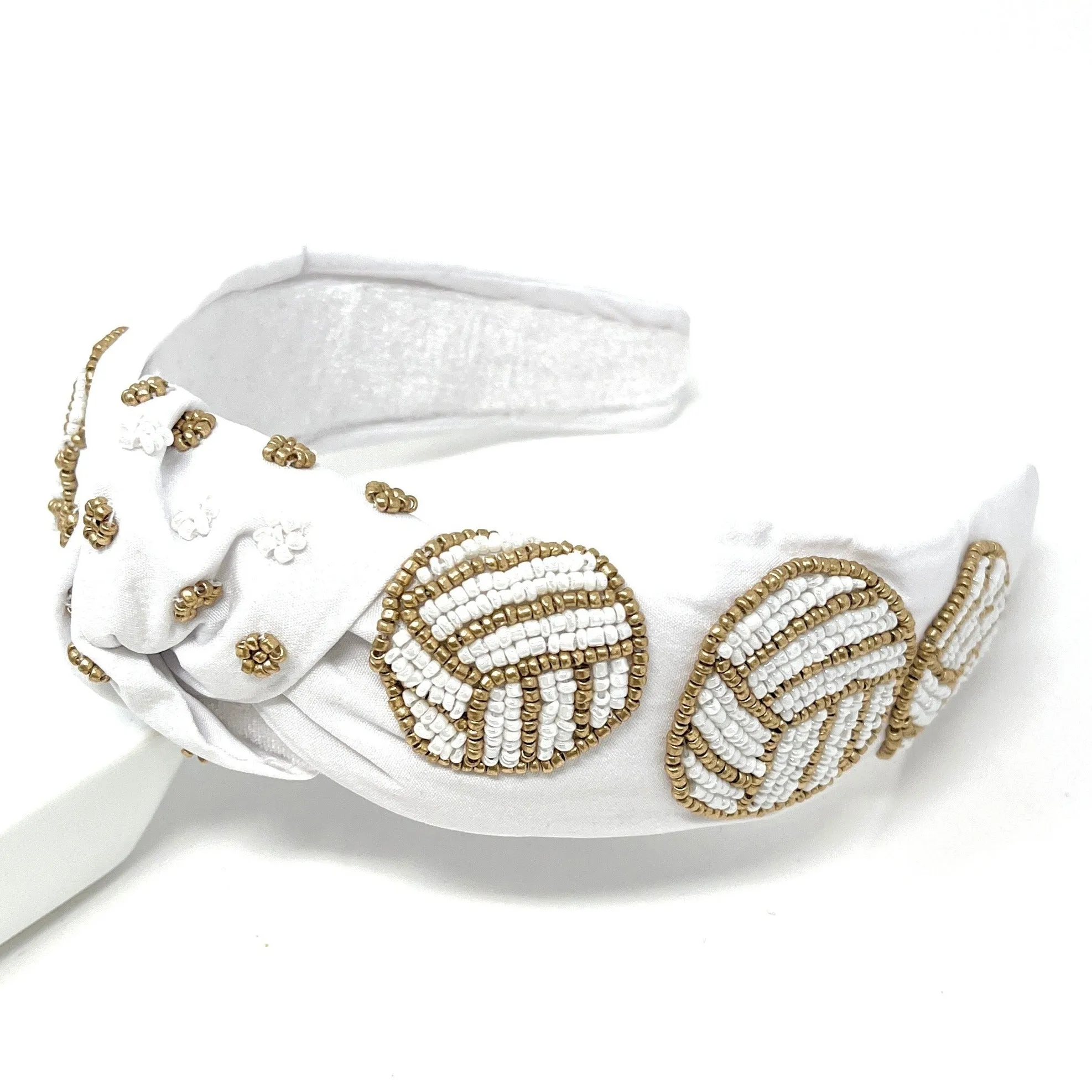 Hand Beaded Volleyball Knotted Headband