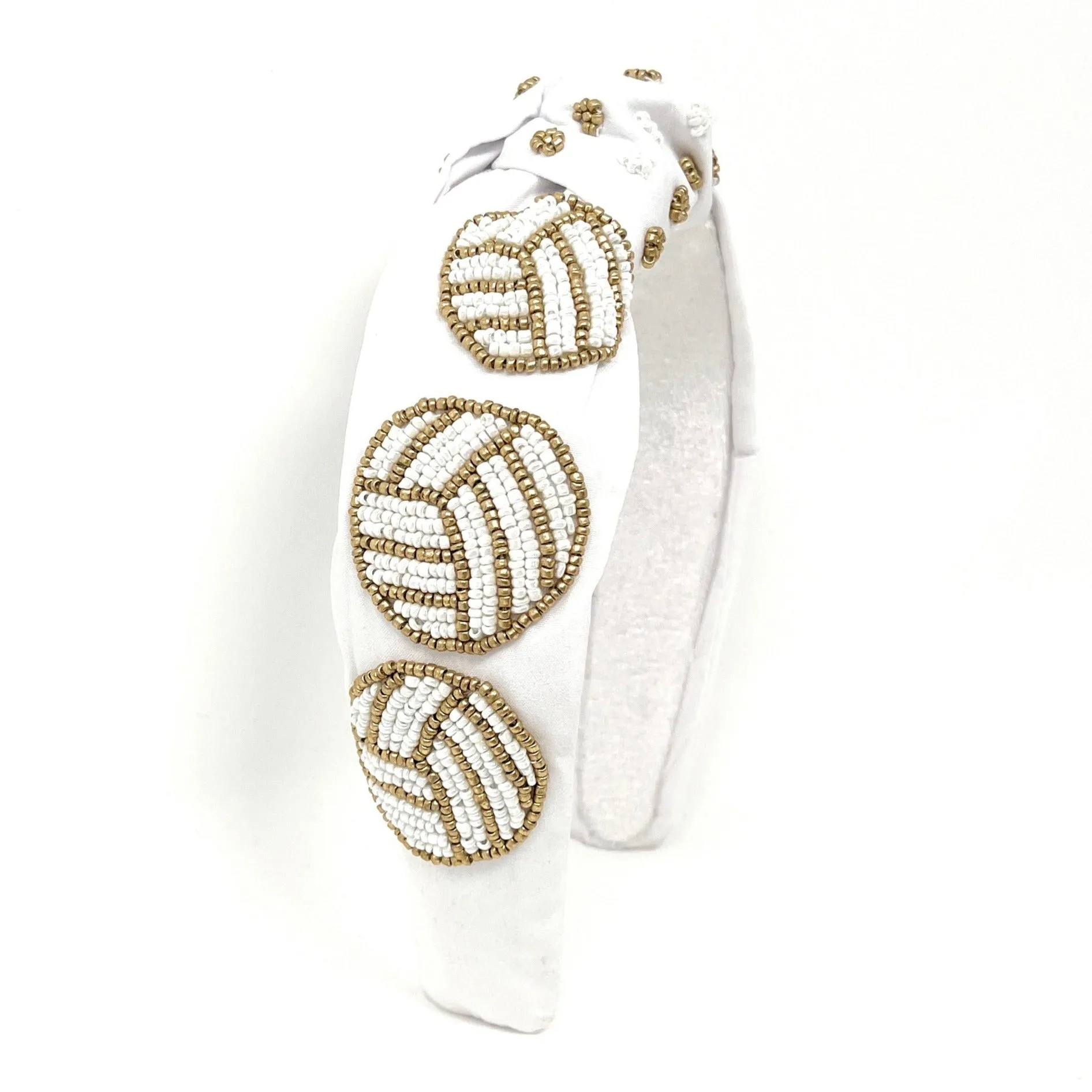 Hand Beaded Volleyball Knotted Headband