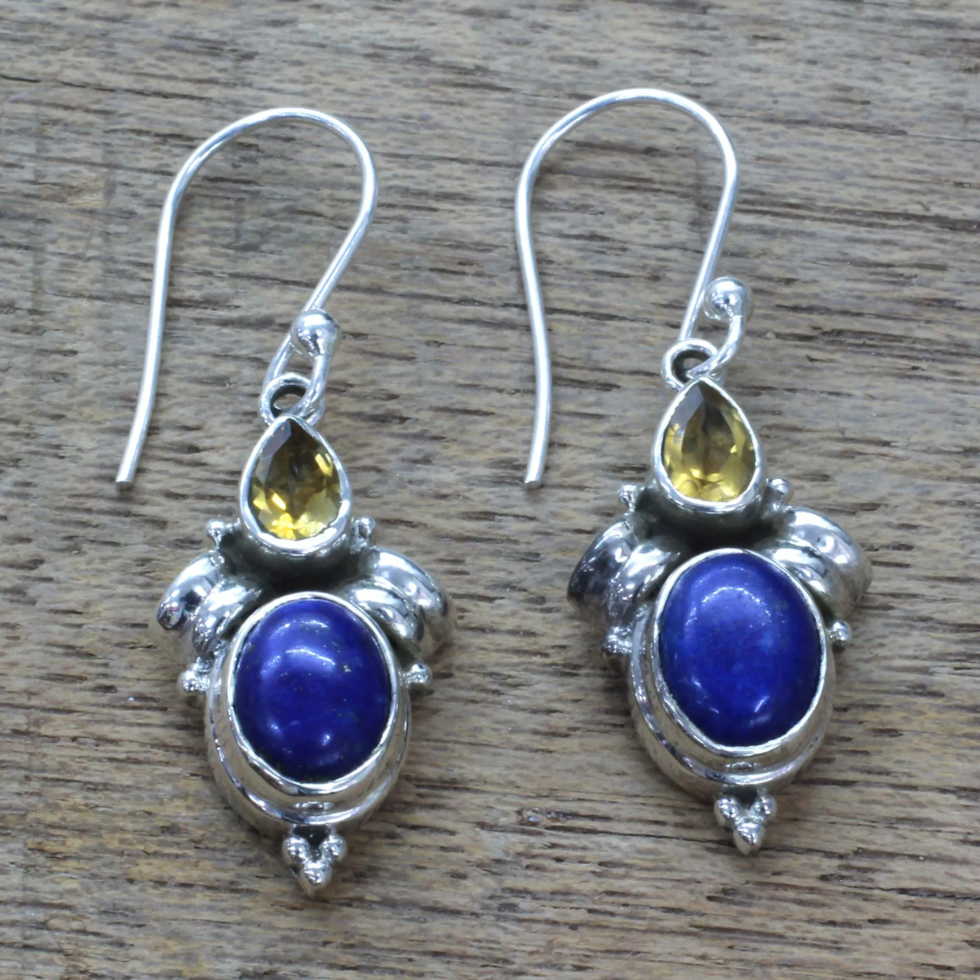 Indian Fog Multi-Gem Sterling Silver Earrings