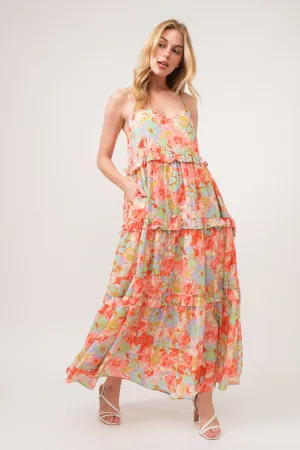 Laura Floral Ruffled Tiered Maxi Cami Dress