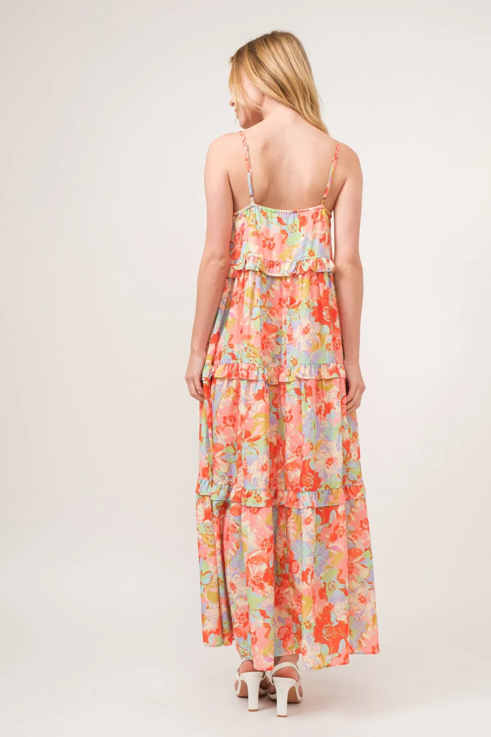 Laura Floral Ruffled Tiered Maxi Cami Dress