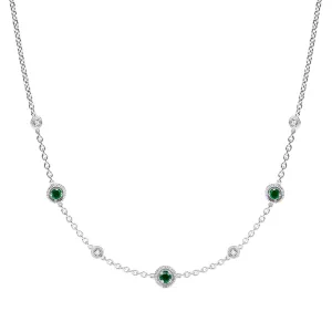 Max Station Necklace with Emerald and Diamonds