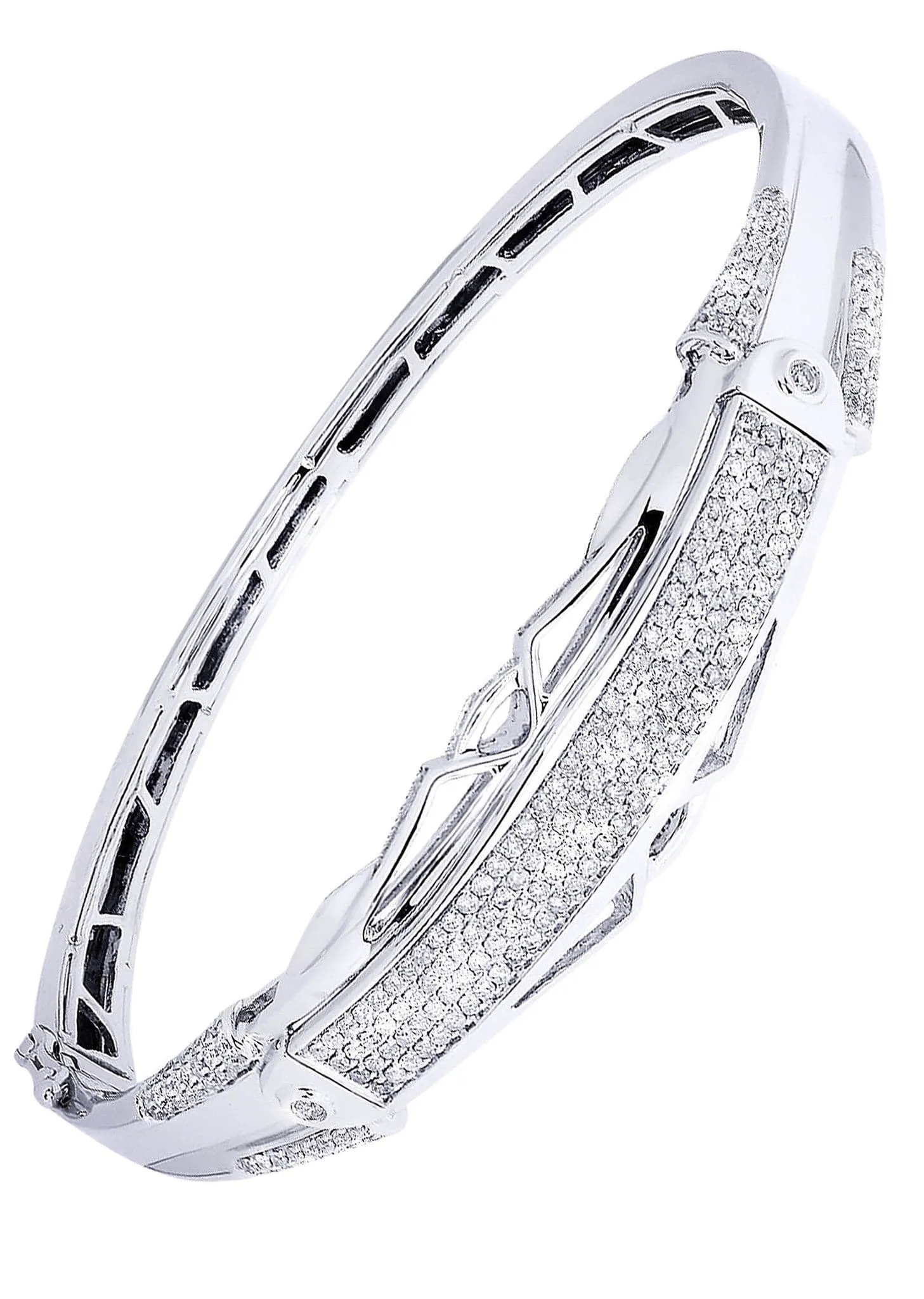 Mens Diamond Bangle White Gold| 1.76 Carats| 26.69 Grams